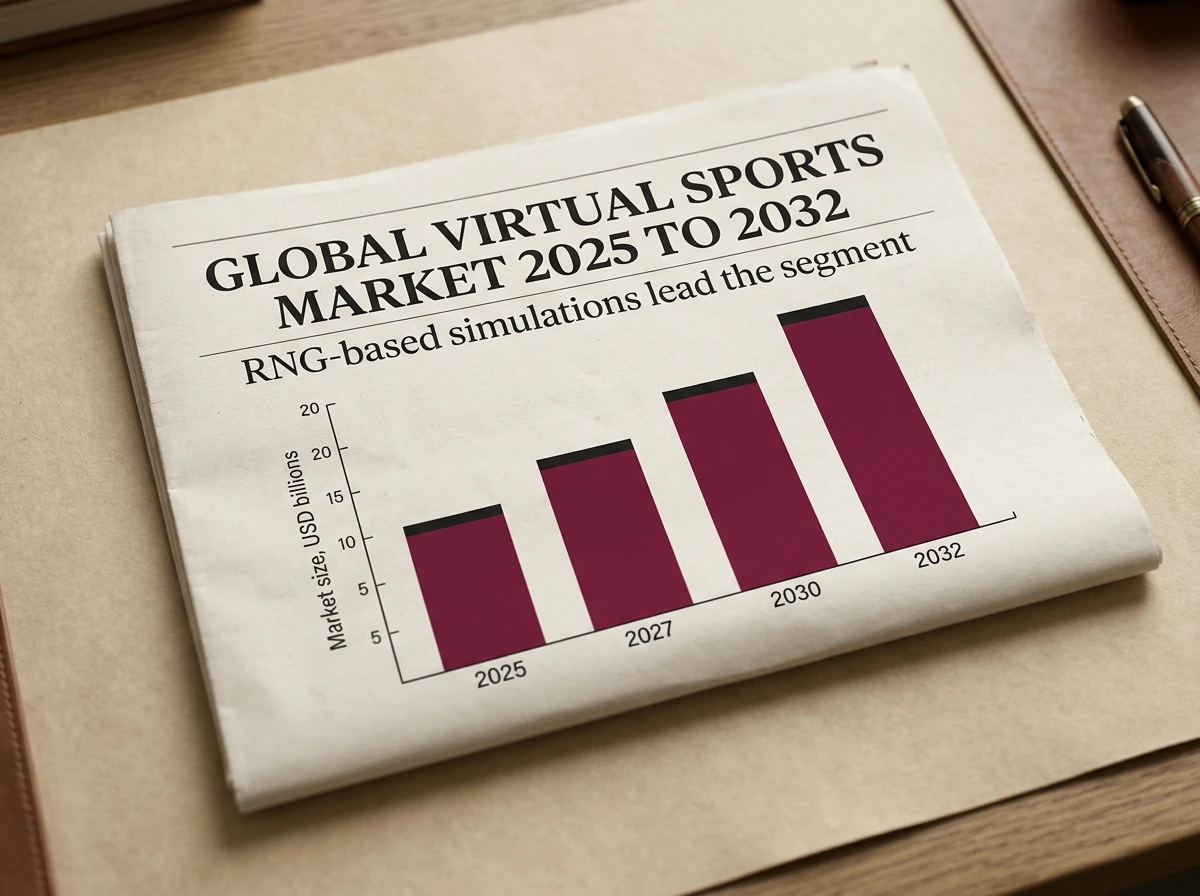 Bar visualisation of global virtual sports betting market growth from 14.88 billion in 2025 toward 47.43 billion by 2032